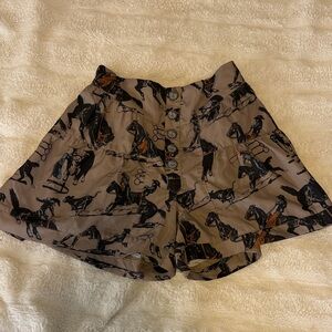 Western print little shorts